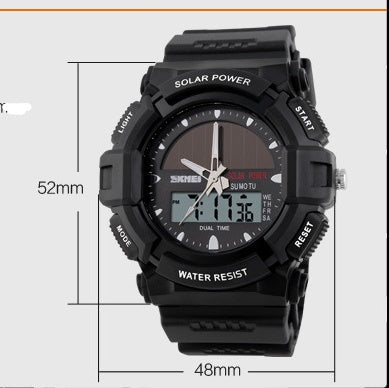 Solar Sport Watch – Waterproof Double Display for Outdoor & Everyday Wear