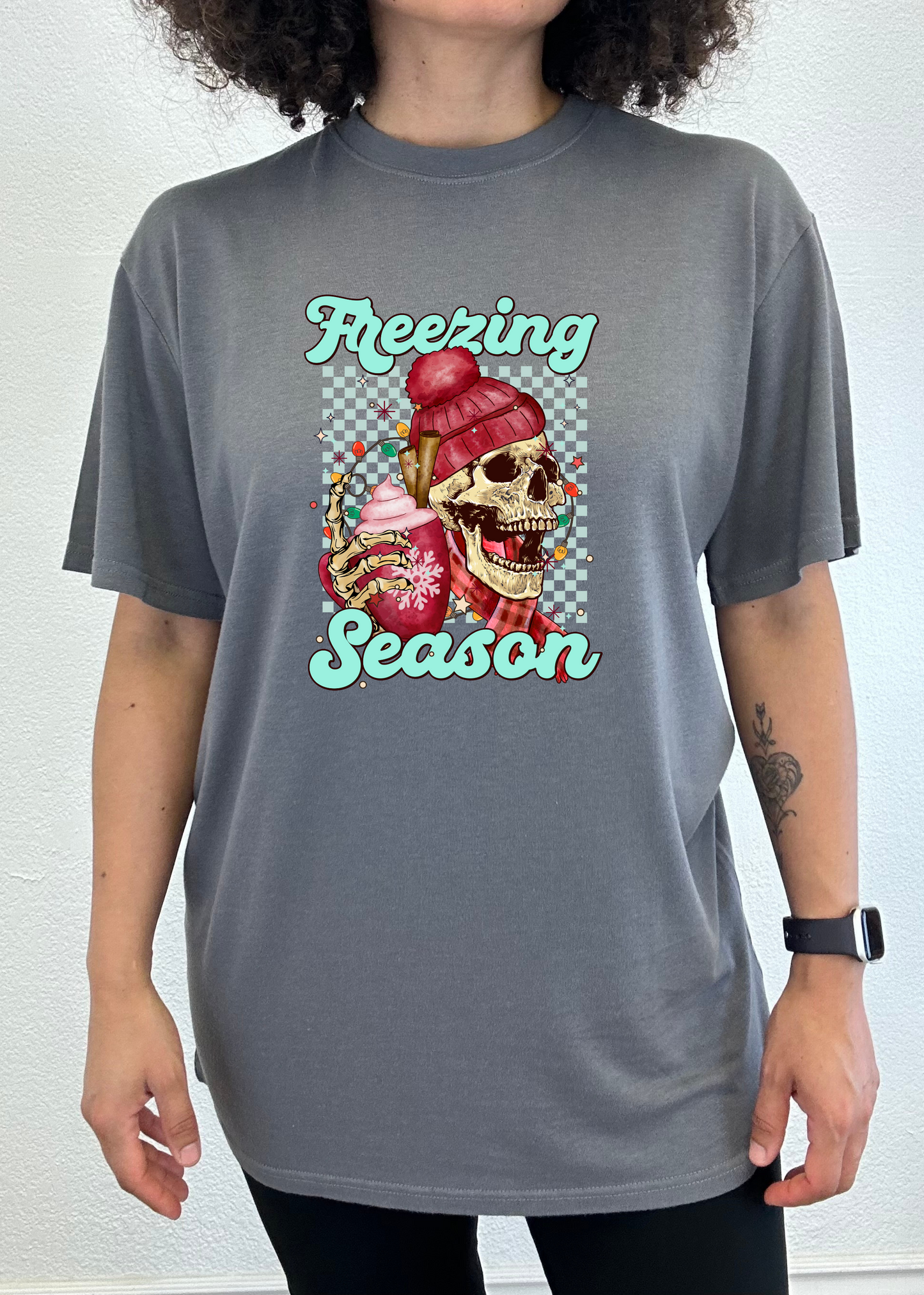 T-shirt graphique unisexe à manches courtes en bambou-viscose/coton biologique Freezing Season