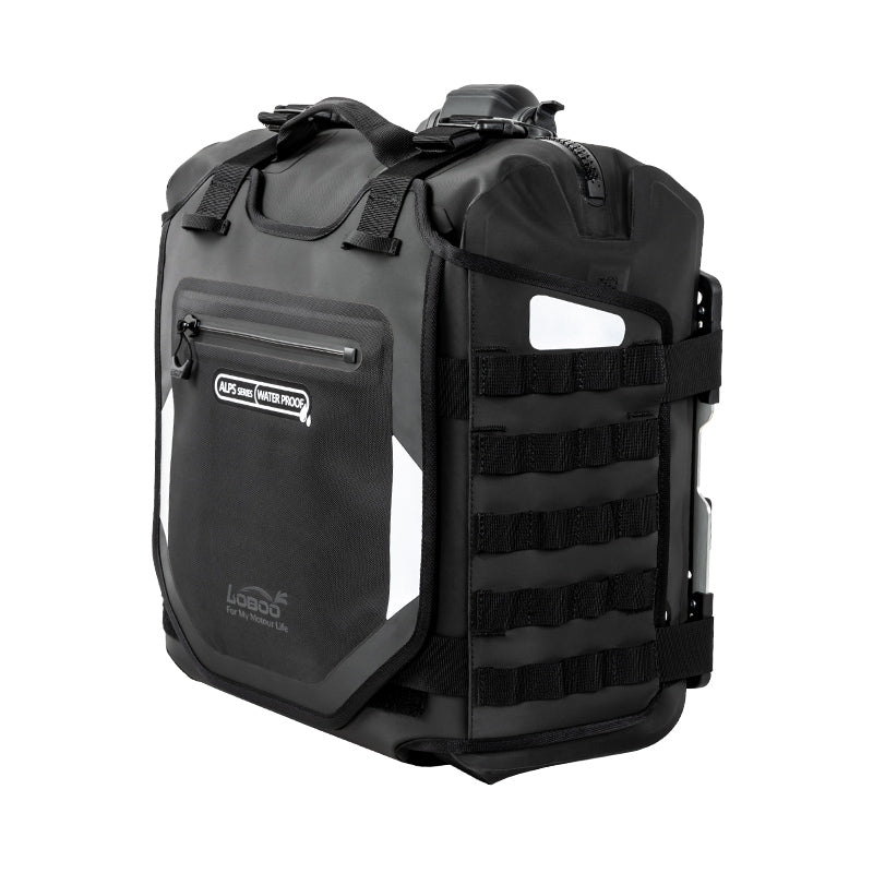 LOBOO Inflatable Motorcycle Side Bag Set – ALPS Series Waterproof Travel Saddle Bags (Available in 23L, 30L, or Mixed 23L+30L Options)