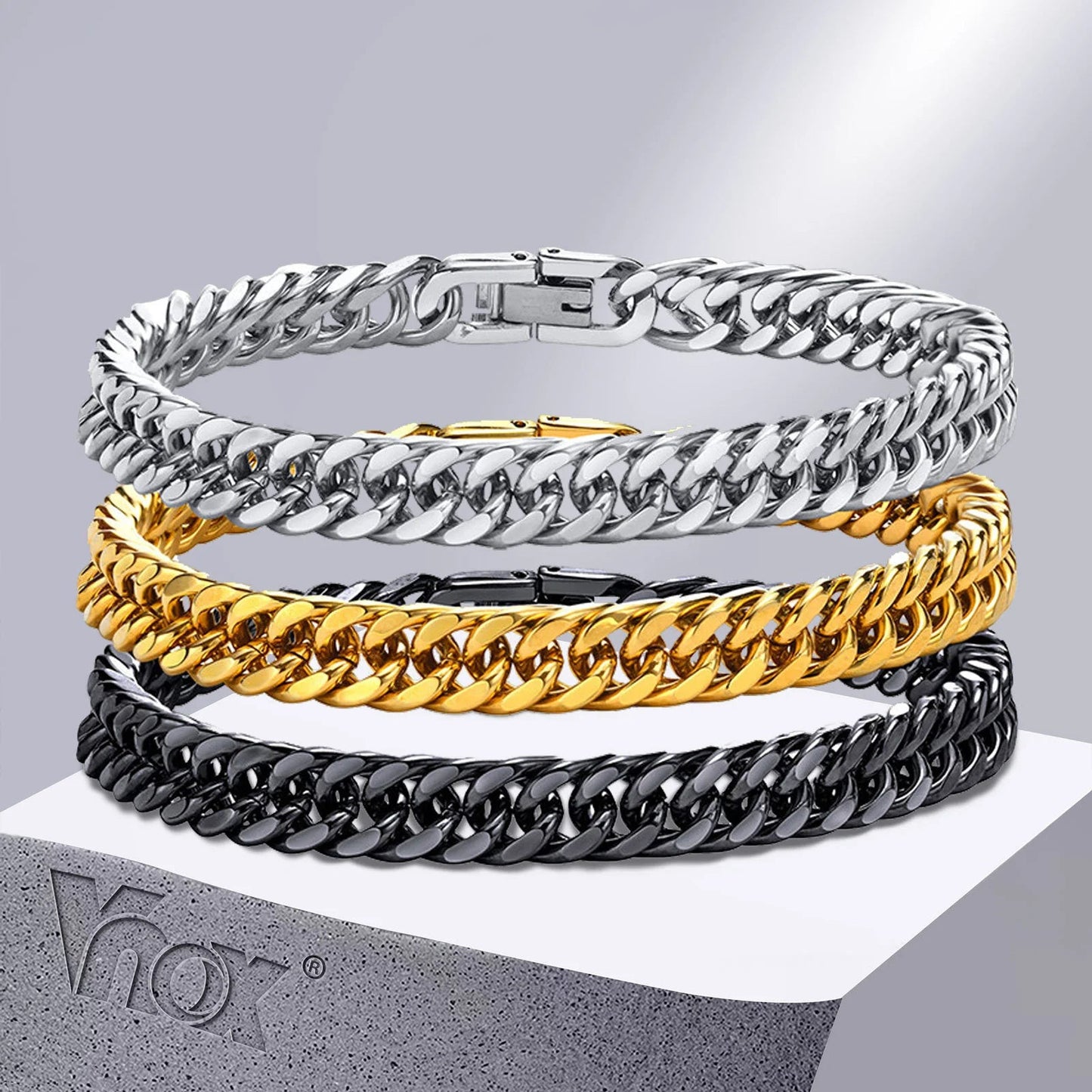 Pulsera personalizada de acero de titanio estilo punk