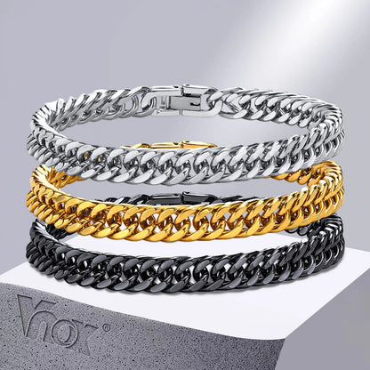 Pulsera personalizada de acero de titanio estilo punk