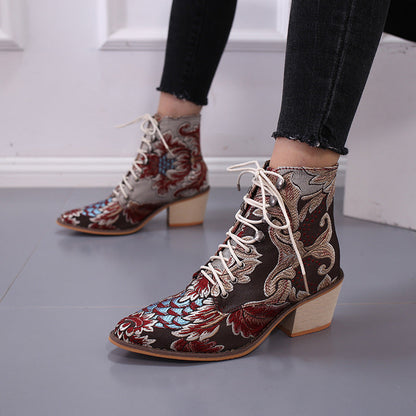 Zapatos de mujer de talla grande con punta, tacón grueso