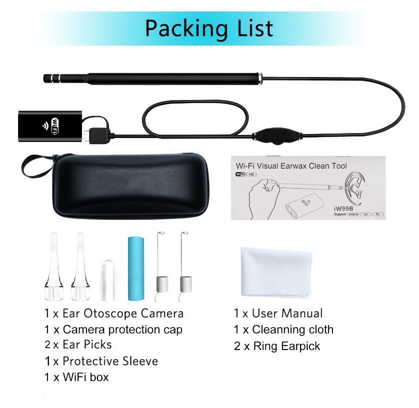 Endoscope de nettoyage d'oreille 3 en 1 USB, Android et Type-C HD, cuillère d'oreille visuelle, cure-oreille multifonctionnel avec mini caméra, outil de nettoyage pour la santé de l'oreille