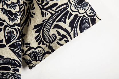 Men's plus size floral short sleeve shirt