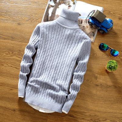 Suéter coreano de cuello alto para hombre de invierno
