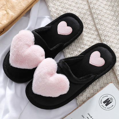 Cute Love Slipper Winter Warm Fluffy Shoes Home Slippers For Valentine's Day