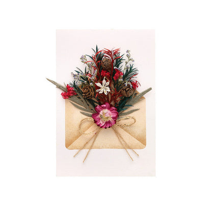 Material de bricolaje para tarjetas de felicitación con flores secas