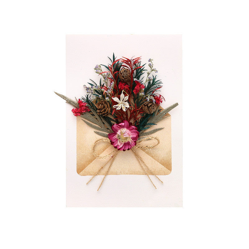 Material de bricolaje para tarjetas de felicitación con flores secas