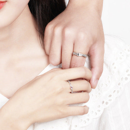 Princess and knight couple rings