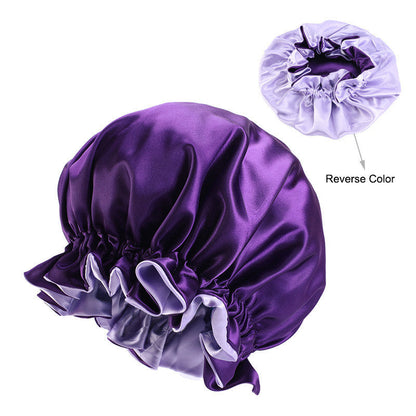 Double color lace night hat