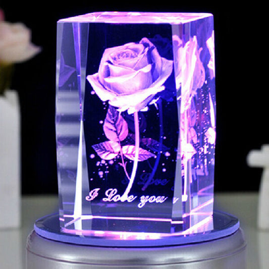 Letras personalizadas Regalo creativo de cumpleaños Rosa de cristal tallada