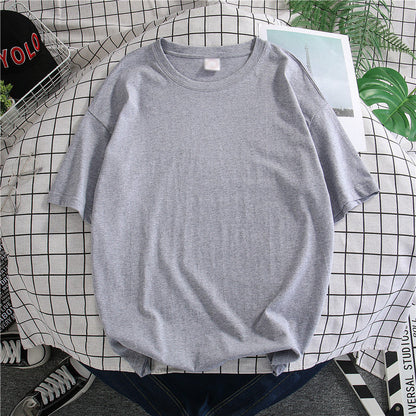 Hong Kong Style Men’s Solid T-Shirt – Loose Mid-Sleeve | S–5XL