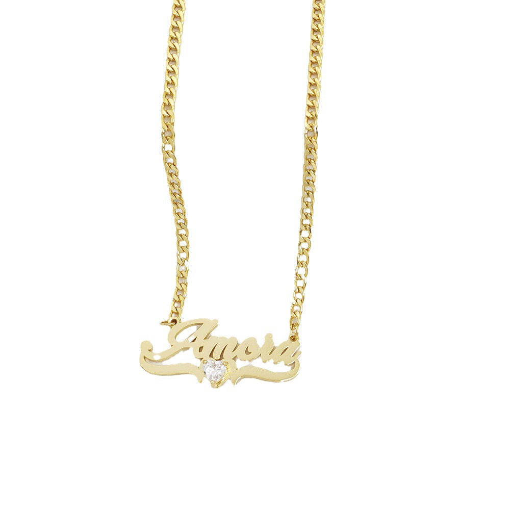 Personalized Name Necklace & Birthstone Set