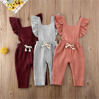 Bubble cotton pleated flying sleeve suspenders