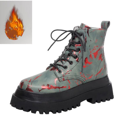 Printed High-top Shoes Women Decor