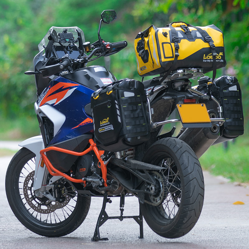 LOBOO Waterproof Motorcycle PVC Tail Bag  Magnetic Closure & Reflective Strips