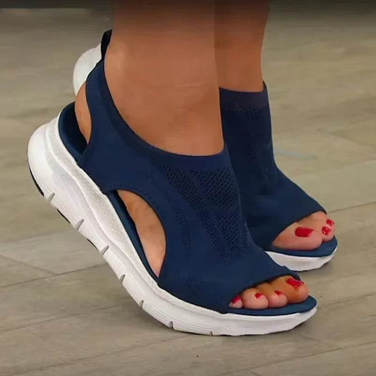 Sandalias deportivas lavables con tira trasera de malla ortopédica para mujer – Zapatos cómodos transpirables de suela gruesa