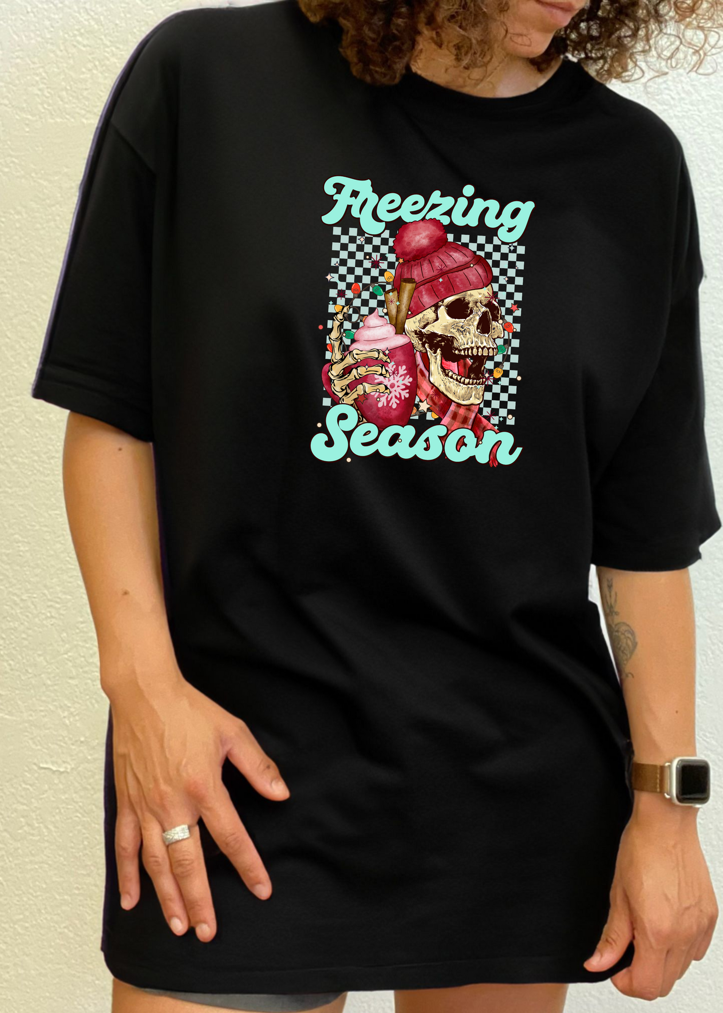 T-shirt graphique unisexe à manches courtes en bambou-viscose/coton biologique Freezing Season