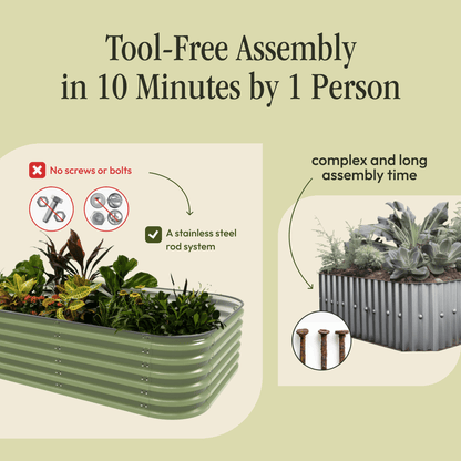 Gro-Rite Premium Metal Raised Garden Bed Kit
