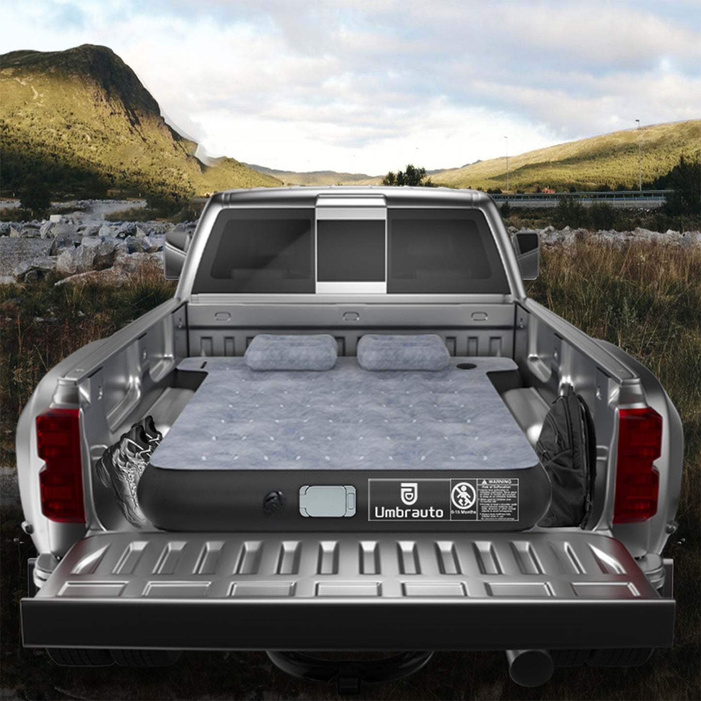 Matelas pneumatique pour plateau de camion Umbrauto en forme de T, gonflable, pour camionnette courte de 5,5 à 5,8 pieds, pour le camping