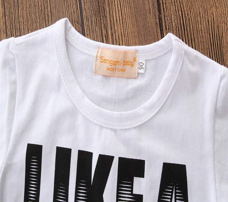 Boys Short Sleeve Letter Apparel