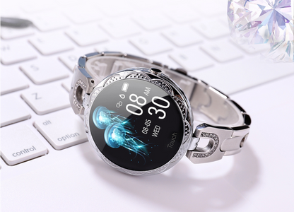 Montre intelligente de mode pour femmes Dispositif portable étanche Moniteur de fréquence cardiaque Montre intelligente de sport pour femmes Mesdames