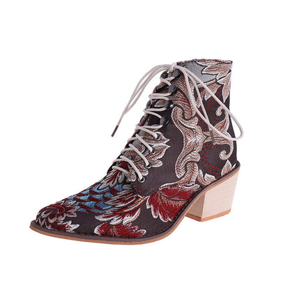 Zapatos de mujer de talla grande con punta, tacón grueso