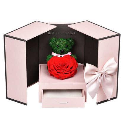 Preserved Flower Jewelry Box Necklace Bracelet Birthday Gift