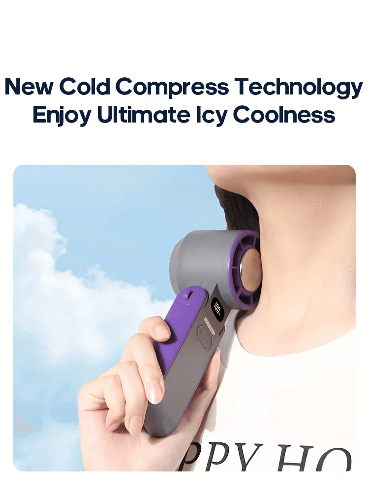 Foldable Rechargeable Cooling Fan – Turbo Handheld Fan with Adjustable Speed