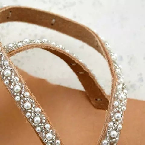 Chaussures de plage grande taille à strass et semelle plate