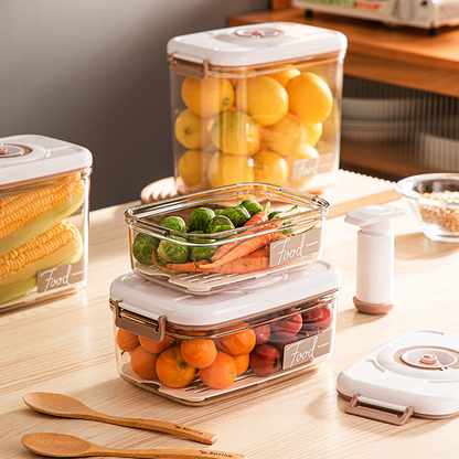 Caja de vacío para alimentos – Contenedor hermético transparente para almacenar alimentos frescos y organizar la cocina