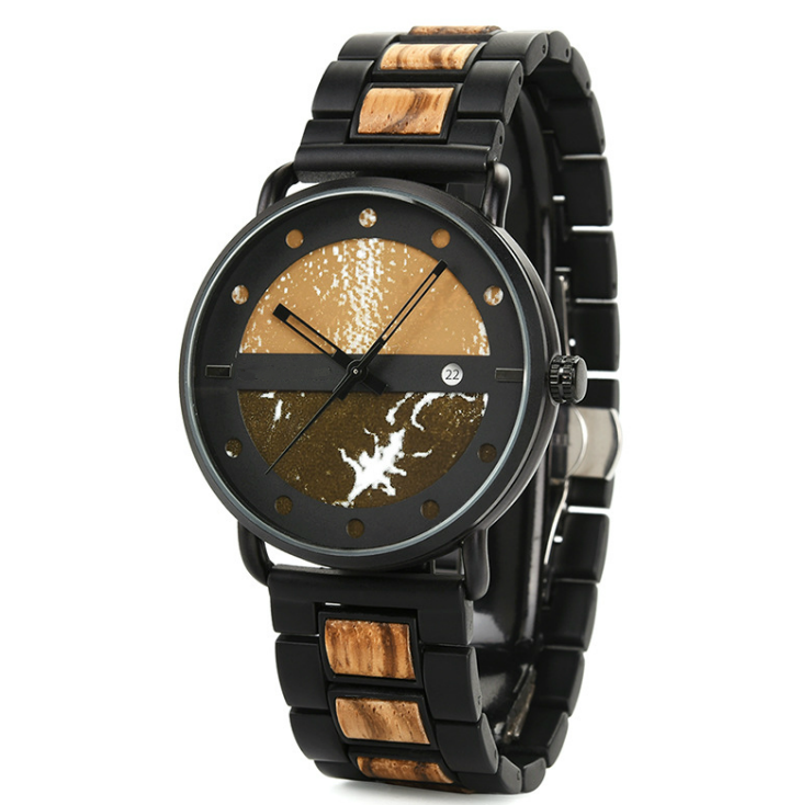 Reloj de madera sencillo personalizado para hombre