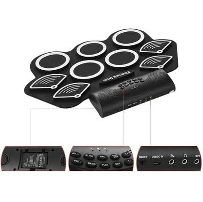 Batterie électronique enroulable en silicone pliable