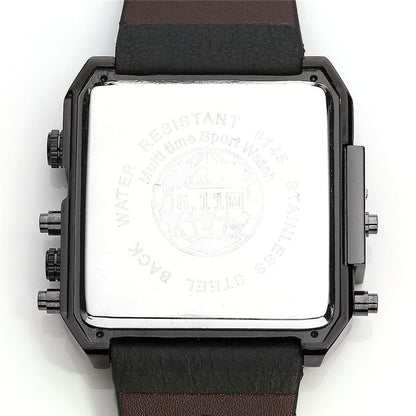 611 date 8145 countdown waterproof backlight luminous double display electronic watch