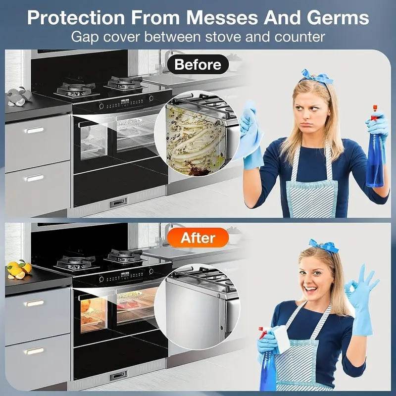Bande d'étanchéité en silicone pour la protection de la cuisinière et du comptoir de cuisine – Anti-huile et anti-éclaboussures