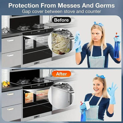 Bande d'étanchéité en silicone pour la protection de la cuisinière et du comptoir de cuisine – Anti-huile et anti-éclaboussures
