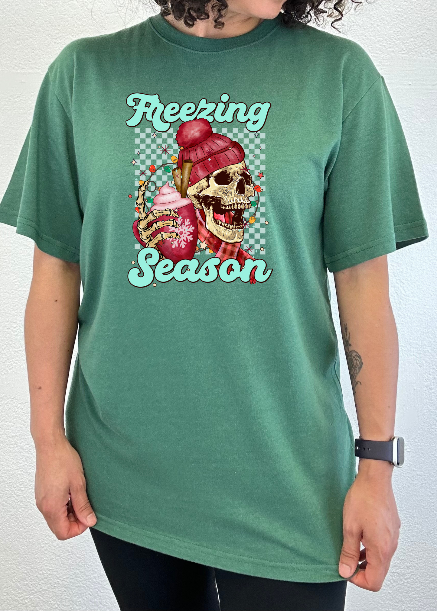 T-shirt graphique unisexe à manches courtes en bambou-viscose/coton biologique Freezing Season