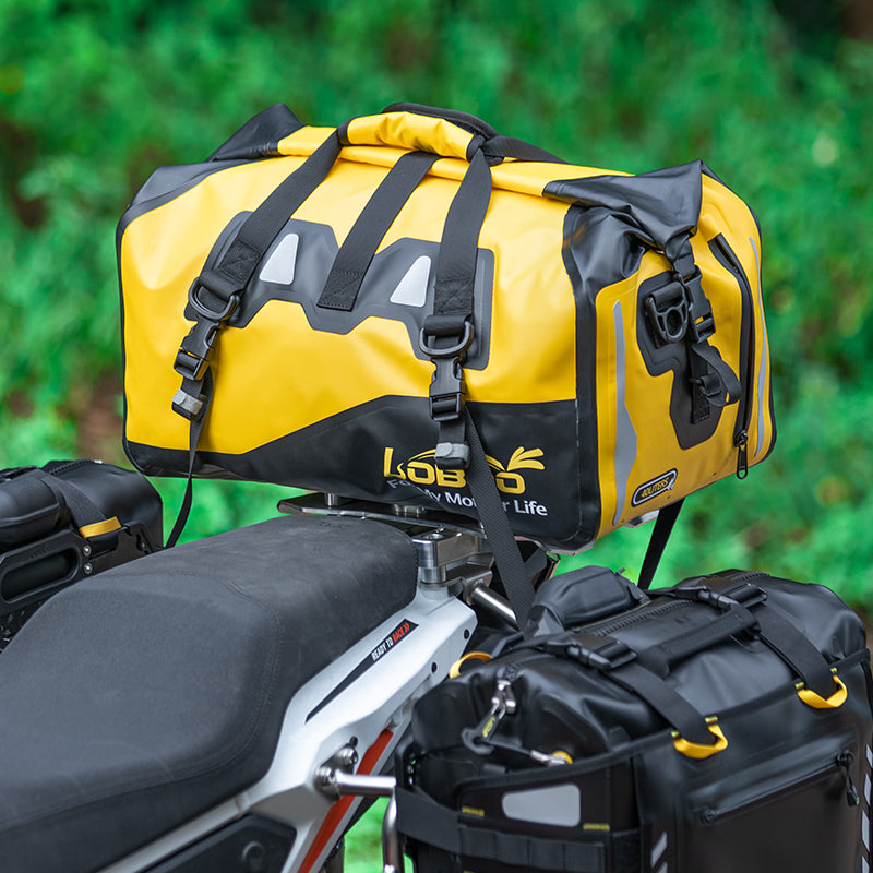 LOBOO Waterproof Motorcycle PVC Tail Bag  Magnetic Closure & Reflective Strips