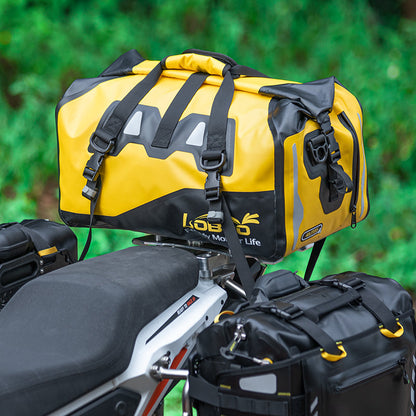 LOBOO Waterproof Motorcycle PVC Tail Bag  Magnetic Closure & Reflective Strips