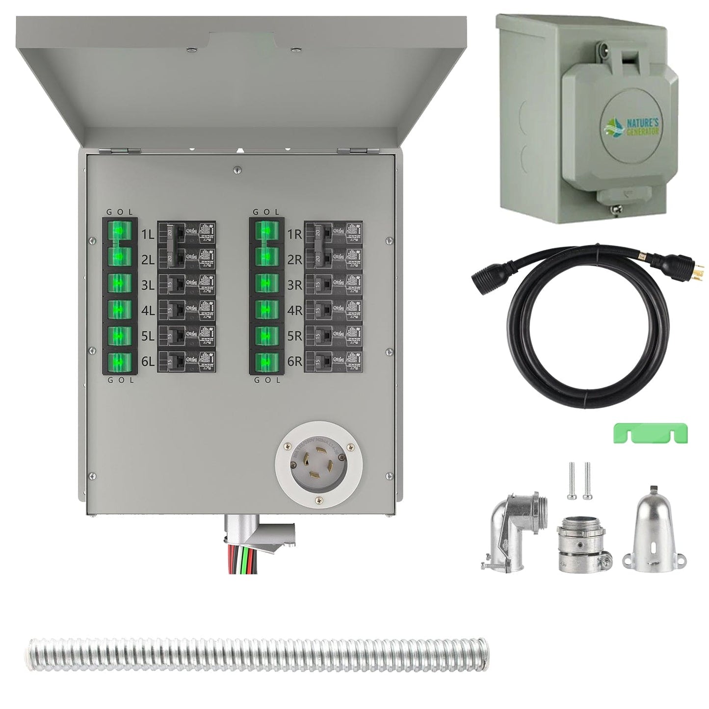 12-Circuit 120/240V 30A Non-Automatic Transfer Switch