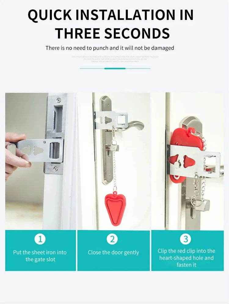Portable Door Lock Travel Lock Anti-Theft Hotel Lock