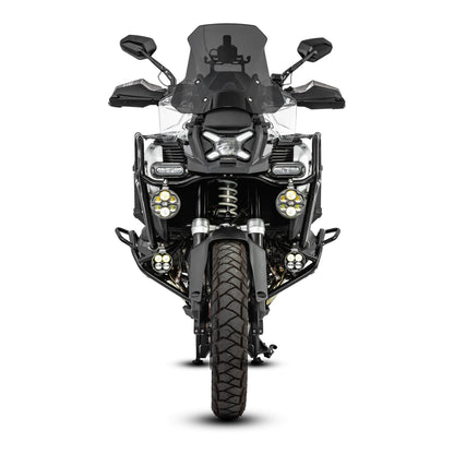 LOBOO Upper Crash Bar for BMW R1300GS Adventure (2024-on) – 304 Stainless Steel, Multi-Point Support, Silver / Black Finish
