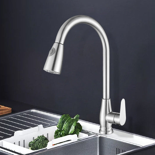 304 Stainless Steel Pull-Out Kitchen Faucet