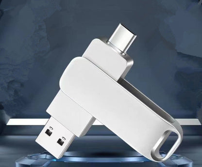 Clé USB Mobile en Gros Rotative en Métal pour Ordinateur et Téléphone Portable Double Usage Transmission Rapide
