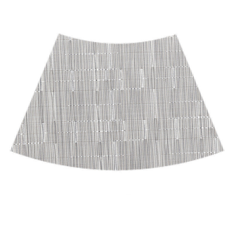 Mantel individual de PVC con forma de abanico para mesa redonda, con aislamiento térmico