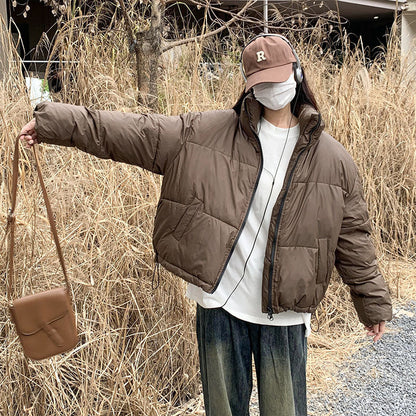 Manteau court en pain d'épices d'hiver pour femme