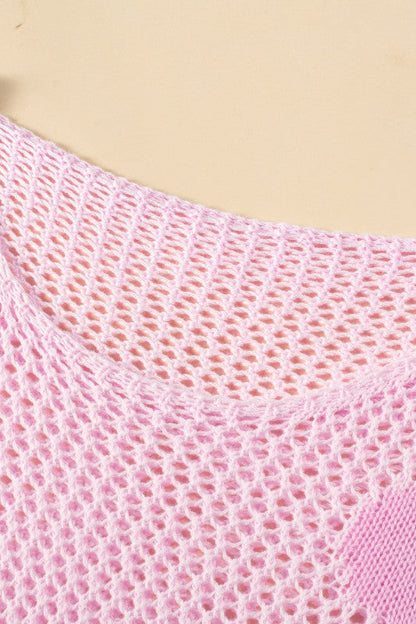 Floral Hollowed Knit Pullover Sweater