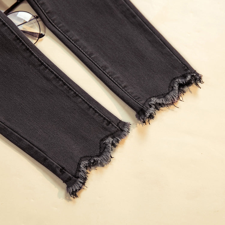 Women's loose-fit fleece slim jeans