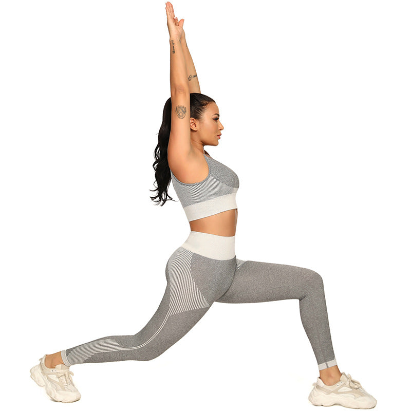 Ensemble de yoga 2 pièces pour femmes Survêtement de fitness Soutien-gorge