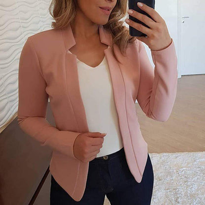 Solid Long Sleeve Blazer S-5XL PYR